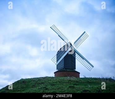 Brill Windmill, eine Post Mill in Brill Hill an der Grenze von Buckinghamshire und Oxfordshire in England Stockfoto