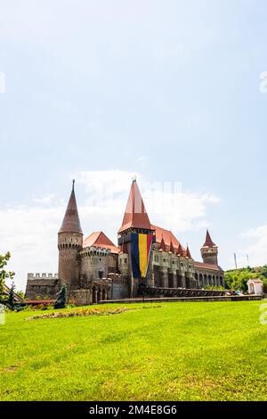 Corvin Castle, oder Hunyad Castle ist eine gotische Burg in Siebenbürgen, Rumänien Stockfoto