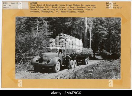 Holztransport: Holzfällereisenbahn. Fotografien zu National Forests, Resource Management Practices, Personal sowie Kultur- und Wirtschaftsgeschichte Stockfoto