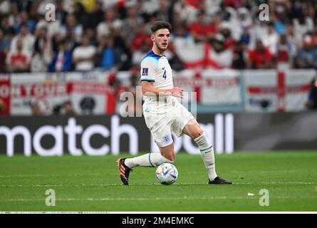 Declan Rice aus England während des FIFA World Cup Qatar 2022 Group B Match zwischen England 0-0 USA im Al Bayt Stadium in Al Khor, Katar, 25. November 2022. Kredit: Takamoto Tokuhara/AFLO/Alamy Live News Stockfoto