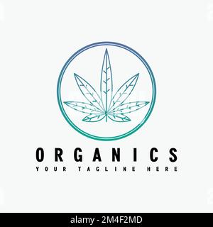 Einfaches und einzigartiges Marihuana- oder Cannabisblatt Bildsymbol Logo Design abstraktes Konzept Vektormaterial. Mit der Natur oder der Gesundheit verbunden Stock Vektor