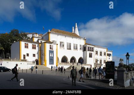 Palácio Nacional (Nationalpalast) in Sintra, Portugal, Europa Stockfoto