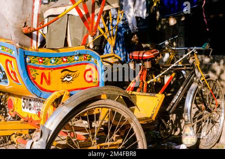 Fahrrad - rikscha in den Straßen von Madurai. Madurai Tamil Nadu Indien Asien Stockfoto