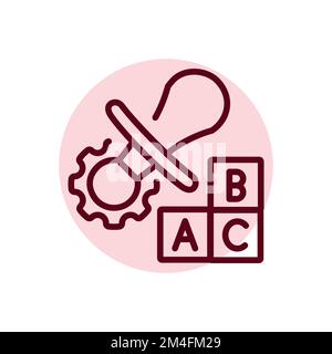 Entwicklung Baby Farbe Linie Symbol. Kinder lernen. Piktogramm für Webseite Stock Vektor