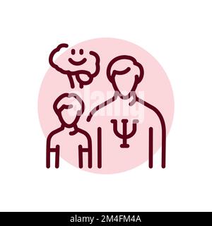 Symbol für farbige Linie des Kinderpsychologen. Kinder lernen. Piktogramm für Webseite Stock Vektor