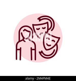 Handeln für Kinder Farbliniensymbol. Kinder lernen. Piktogramm für Webseite Stock Vektor