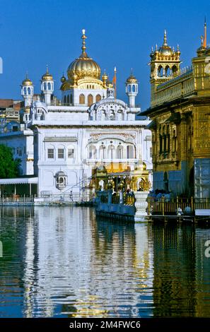 Teil des Goldenen Tempels, der wichtigste Zufluchtsort für Sikhs. Stockfoto