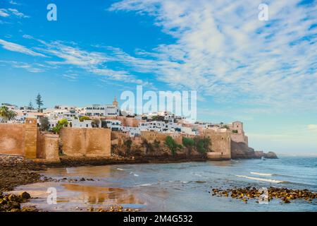 Malerischer Blick auf die Kasbah der Udayas in Rabat, Marokkos Hauptstadt Stockfoto