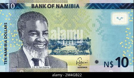 Banknote Namibias, 10N$ - namibischer Dollar, Namibia Stockfoto