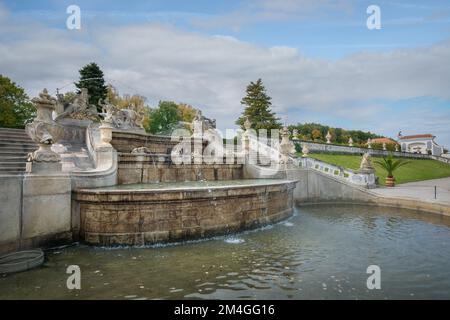 Kaskadenbrunnen im Schlossgarten Cesky Krumlov - Cesky Krumlov, Tschechische Republik Stockfoto