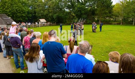 4. Juli, Feierlichkeiten zum Unabhängigkeitstag im Ulster American Folk Park, County Tyrone, Nordirland Stockfoto