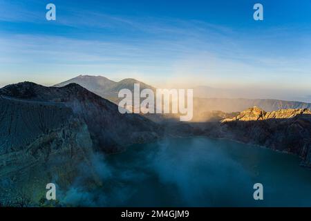 Ijen-Krater, ein Weltkulturerbe in Indonesien. Stockfoto