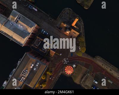 Liverpool, England von der Drohne Stockfoto