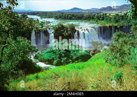 Äthiopien, 1970er, Blue Nile River Falls, Wasserfälle, Tisat, Amhara Region, Ostafrika, Stockfoto