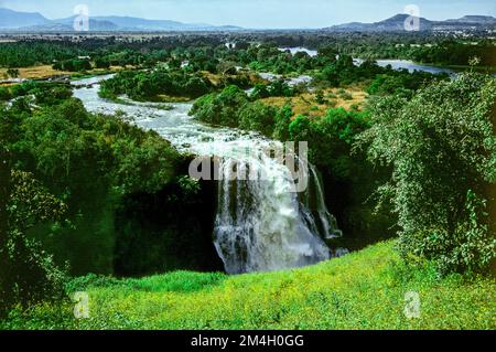 Äthiopien, 1970er, Blue Nile River Falls, Wasserfälle, Tisat, Amhara Region, Ostafrika, Stockfoto