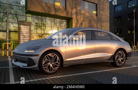 Hyundai Ioniq 6 EV-Flaggschiff Limousine von koreanischem Interesse Stockfoto