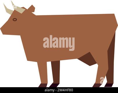 Bullensymbol. Braunes Nutztier. Symbol für Rinder Stock Vektor