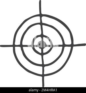 Das Symbol für die Zielvorrichtung. Zielsymbol. Zielskizze Stock Vektor
