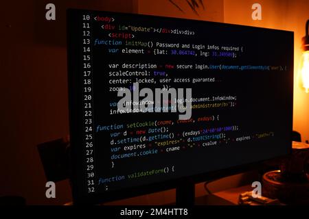 sql-PPP-Quellcode wird auf dem Bildschirm programmiert Stockfoto