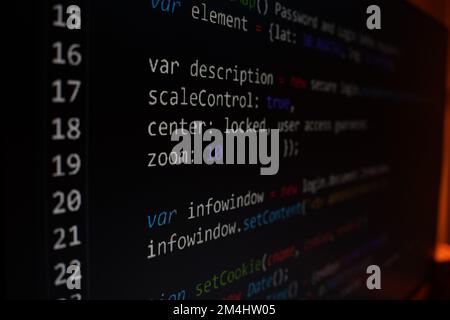 sql-PPP-Quellcode wird auf dem Bildschirm programmiert Stockfoto