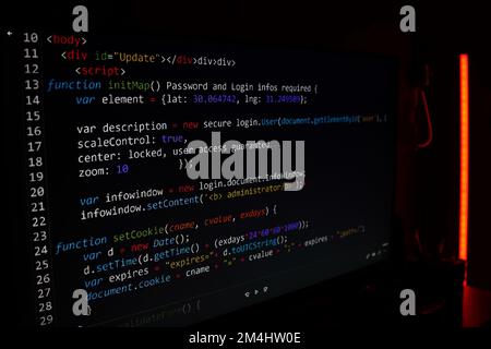 sql-PPP-Quellcode wird auf dem Bildschirm programmiert Stockfoto