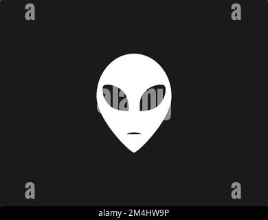 Alien-Kopf, Zeichen-Symbol. Vektorgrafik. Stock Vektor