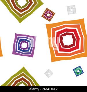 Abstraktes geometrisches, nahtloses, farbenfrohes Muster, moderner Style. Vektordarstellung Stock Vektor
