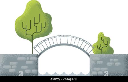 Parkbrücke. Dekorative Steinstruktur in strukturiertem Stil Stock Vektor
