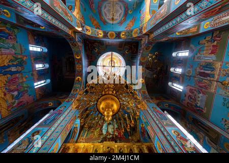 Innere der Abakan-Kathedrale der Transfiguration, Abakan, Republik Chakassia, Russland Stockfoto