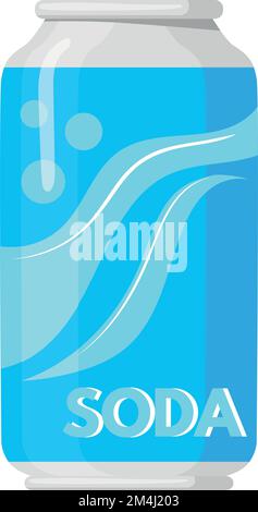 Cartoon-Limonenkännchen-Symbol. Blau-kohlensäurehaltiges Getränk isoliert auf weißem Hintergrund Stock Vektor