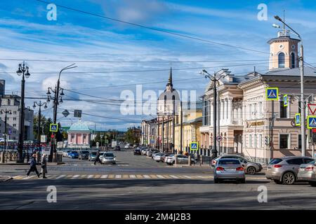 Historisches Haus, Tomsk, Oblast Tomsk, Russland Stockfoto