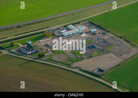 Frankreich, Moselle (57), Obergailbach, Luftaufnahme der GRTgaz-Tankstelle in der Nähe der deutschen Grenze Stockfoto