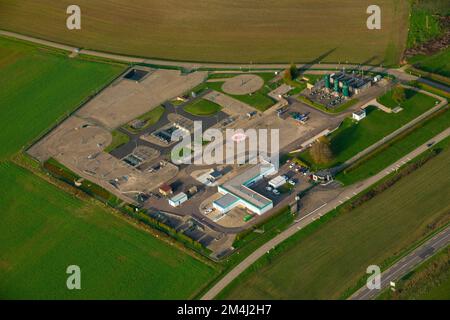 Frankreich, Moselle (57), Obergailbach, Luftaufnahme der GRTgaz-Tankstelle in der Nähe der deutschen Grenze Stockfoto