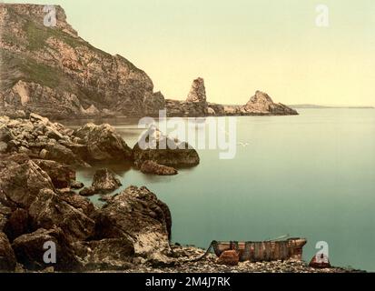 1890 Ca , DEVON , ENGLAND , GROSSBRITANNIEN : The ANSTEYS COVE , in der Nähe VON TORQUAY . Unbekannter Fotograf, Fotodruck von Detroit Publishing Company, 1905 ca. - GRAND BRETAGNA - AUSSICHT - FOTOSTORICHE - GESCHICHTE - GEOGRAFIEN - GEOGRAFIE - PANORAMA - LANDSCHAFT - OTTOCENTO - 800 - '800 - EPOCA VITTORIANA - VICTORIAN HERA - MEER - MARE -- ARCHIVIO GBB Stockfoto