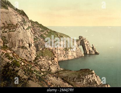 1890 Ca , DEVON , ENGLAND , GROSSBRITANNIEN : der NATÜRLICHE BOGEN in der Nähe VON TORQUAY . Unbekannter Fotograf, Fotodruck von Detroit Publishing Company, 1905 ca. - GRAND BRETAGNA - AUSSICHT - FOTOSTORICHE - GESCHICHTE - GEOGRAFIEN - GEOGRAFIE - PANORAMA - LANDSCHAFT - OTTOCENTO - 800 - '800 - EPOCA VITTORIANA - VICTORIAN HERA - MEER - MARE -- ARCHIVIO GBB Stockfoto