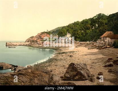 1890 CA , DEVON , ENGLAND , GROSSBRITANNIEN : BABBACOMBE BEACH , NAHE TORQUAY . Unbekannter Fotograf. - GRAND BRETAGNA - AUSSICHT - FOTOSTORICHE - GESCHICHTE - GEOGRAFIEN - GEOGRAFIE - ARCHITETTURA - ARCHITEKTUR - PANORAMA - LANDSCHAFT - OTTOCENTO - 800 - '800 - EPOCA VITTORIANA - VICTORIAN HERA - MEER - MARE --- ARCHIVIO GBB Stockfoto