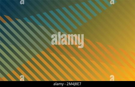 Geometrischer, diagonal gestreifter Hintergrund in Türkis-, Türkis-, Grün-, Orange- und Goldtönen; gut für Geschäftspräsentationen, Firmenveranstaltungen Stock Vektor