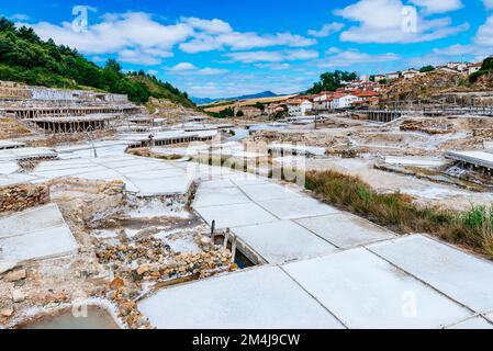 Salzwal von Añana. Añana, Álava, Baskenland, Spanien, Europa Stockfoto