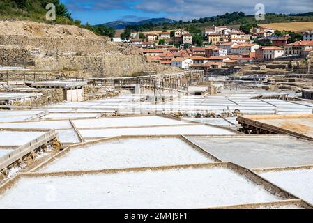 Salzwal von Añana. Añana, Álava, Baskenland, Spanien, Europa Stockfoto