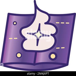 Isolierter farblich geöffneter magischer Symbolvektor des Buches Stock Vektor