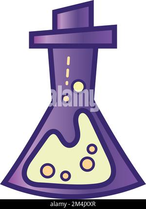 Isolierter farbiger Alchemiekolben-Symbolvektor Stock Vektor