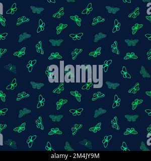 Sommer Schmetterling Nahtloses Tierlinienmuster zum Einpacken von Papier und Kinderbekleidung Druck und Stoffe und Bettwäsche sowie festliche Verpackung. Hoch Stockfoto