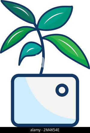 Isolierter farbiger Vektor des Pflanzensymbols für Innenräume Stock Vektor
