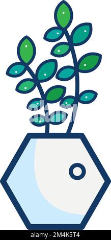 Isolierter farbiger Vektor des Pflanzensymbols für Innenräume Stock Vektor