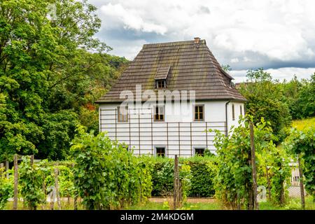 Ein wunderschöner Blick auf das Gebäude im Bad Sulza Park in Thüringen Stockfoto