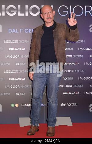 Rom, Italien. 21. Dezember 2022. Gianmarco Tognazzi besucht den roten Teppich des Films „I migliori giorni“ im Cinema Adriano. (Foto: Mario Cartelli/SOPA Images/Sipa USA) Guthaben: SIPA USA/Alamy Live News Stockfoto