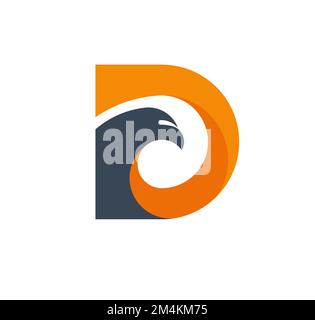 Abstraktes Design mit dem Buchstaben d auf weißem Hintergrund Stock Vektor
