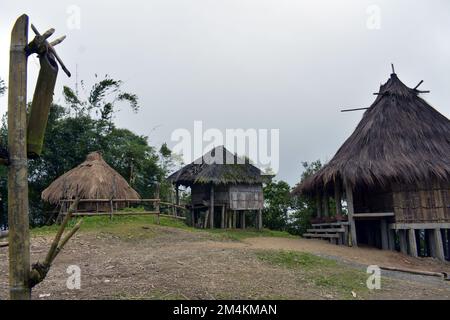 Osttimor, Bild des traditionellen Hauses in Osttimor. Hervorragende lokale Architektur und traditionelle Dekoration. Stockfoto