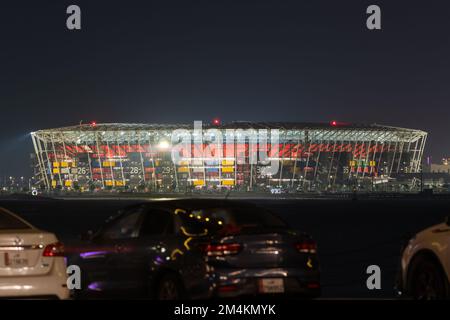 Stadium 974, früher bekannt als Ras Abu Aboud Stadium, ist ein Fußballstadion, das in Doha, Katar, für die FIFA-Weltmeisterschaft 2022 gebaut wird. Stockfoto