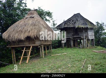 Osttimor, Bild des traditionellen Hauses in Osttimor. Hervorragende lokale Architektur und traditionelle Dekoration. Stockfoto